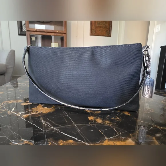 Vtg Coach Mercer Demi 7407 Shoulder bag Black Nylon Canvas Leather trim Y2K - Picture 1 of 17